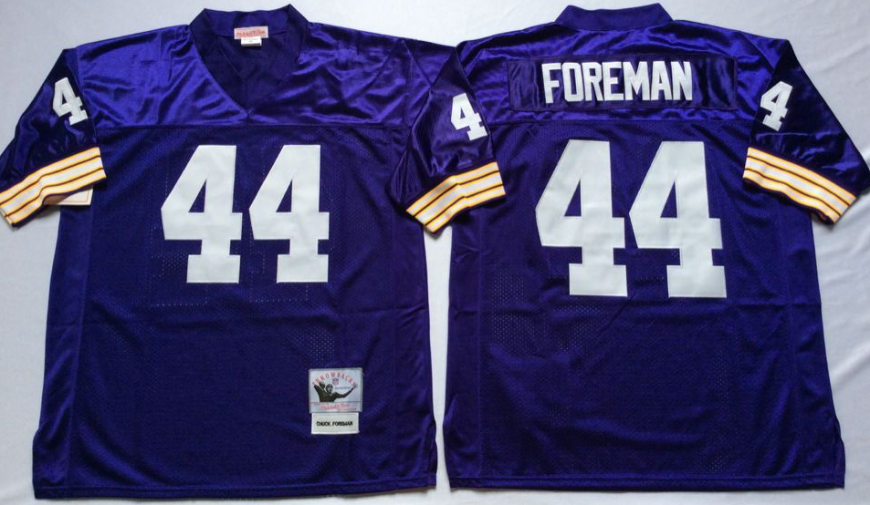 Men NFL Minnesota Vikings #44 Foreman purple Mitchell Ness jerseys->minnesota vikings->NFL Jersey